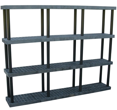 Four Shelf Grid Top Plastic Shelving