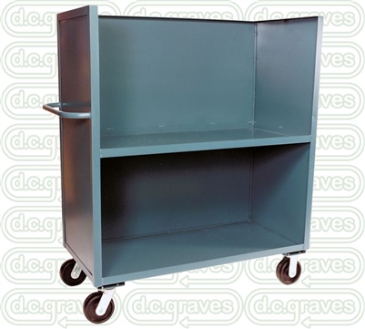 GM27 - Two Shelf, Solid Sides, Three Sided Cart - 36" x 48" Shelf Size