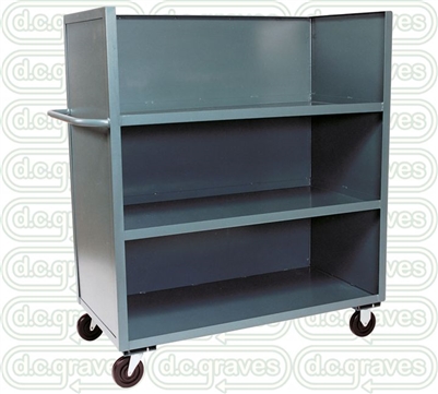 GN29 - Three Shelf, Solid Sides, Three Sided Cart - 36" x 72" Shelf Size