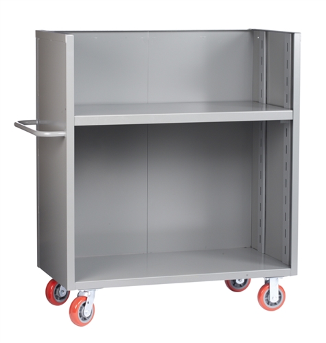 GQ24 - Adjustable Shelf, Solid Sides, Three Sided Cart - 30" x 48" Shelf Size