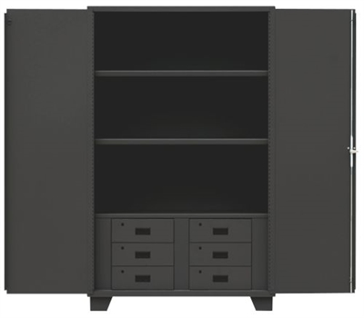 Solid Door Storage Cabinet with Drawers