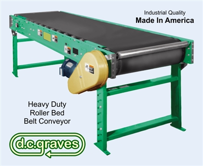 HRB-12-5, Heavy Duty Roller Bed Belt Conveyor, 12" Belt Width, 5' Bed Length