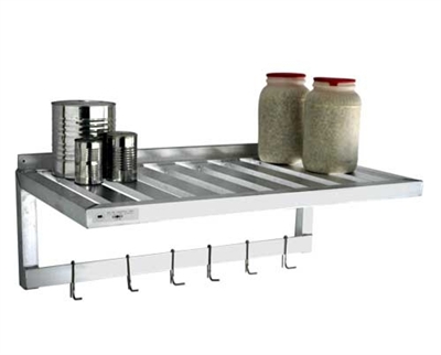 T Bar Wall Shelf with Hanger and Hooks