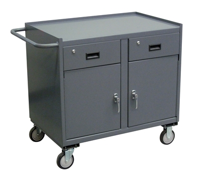 KM17 - Cabinet Cart with Two Doors and Two Drawers - 24" x 36" Shelf Size