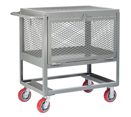 Lockable Ergonomic Mesh Box Truck with Drop Gate and Lid