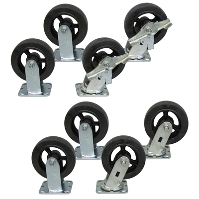 M2 - 5" x 2" Mold-On Rubber Casters - 1,800-lbs. Capacity