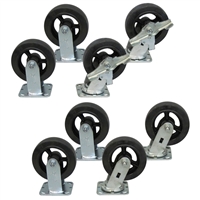 M3 - 6" x 2" Mold-On Rubber Casters - 2,000-lbs. Capacity