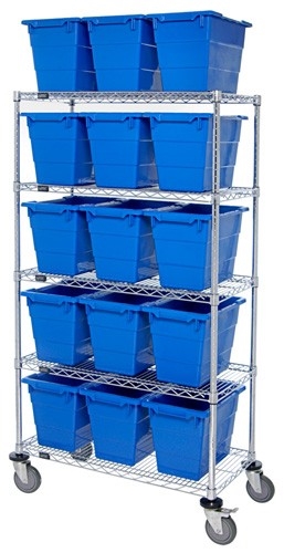 MWR5-1711-12 Cross Stack Tub Mobile Wire Shelving