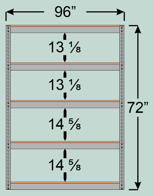 Wide Span Storage Rack - Particle Board, 96 x 24 x 48