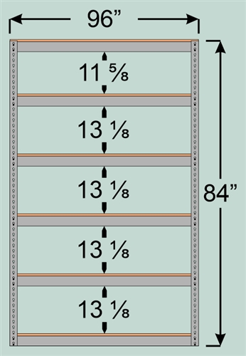 Wide Span Shelving Unit, 96" W x 30" D x 84" H with 6 Particle Board Shelf Levels