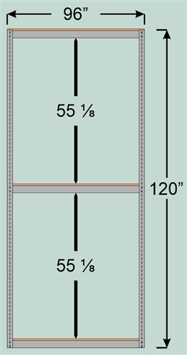 Wide Span Shelving Unit, 96" W x 36" D x 120" H with 3 Particle Board Shelf Levels