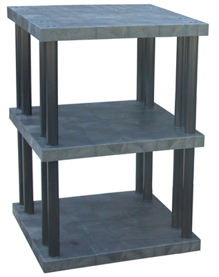 Three Shelf Solid Top Plastic Shelving