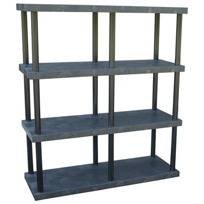 Four Shelf Solid Top Plastic Shelving