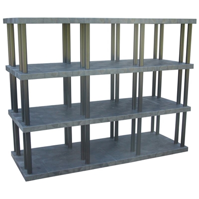 Four Shelf Solid Top Plastic Shelving