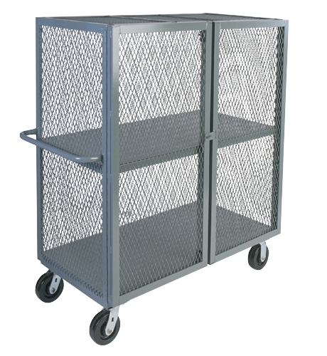 Two Shelf Mobile Mesh Security Cage