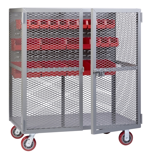 Security Cart with Louvered Panel with No Center Shelf