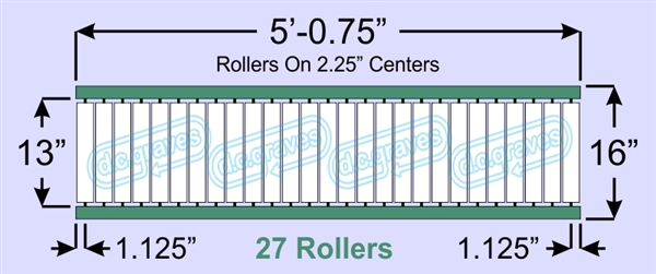 SR50-13-02-05, Steel Gravity Roller Conveyor