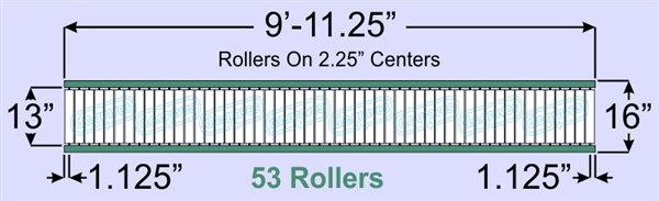 SR20-13-02-10, Steel Gravity Roller Conveyor