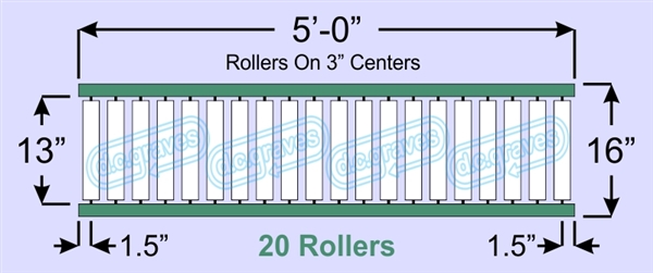SR20-13-03-05, Steel Gravity Roller Conveyor