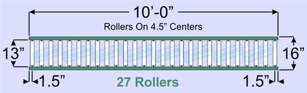 SR20-13-04-10, Steel Gravity Roller Conveyor