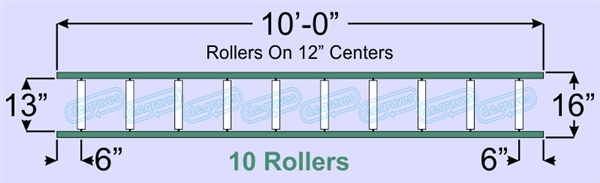 SR20-13-12-10, Steel Gravity Roller Conveyor