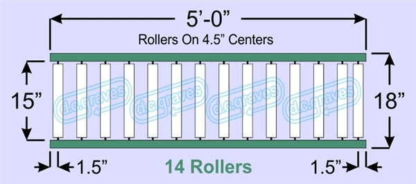SR50-15-04-05, Steel Gravity Roller Conveyor