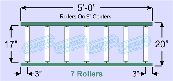 SR20-17-09-05, Steel Gravity Roller Conveyor