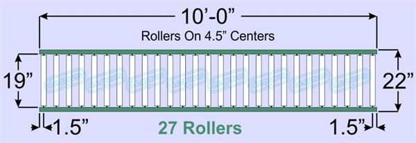 SR40-19-04-10, Steel Gravity Roller Conveyor