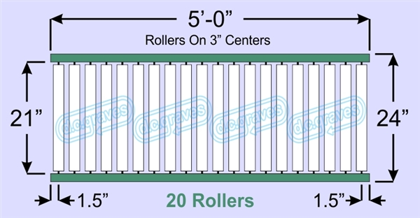 SR50-21-03-05, Steel Gravity Roller Conveyor
