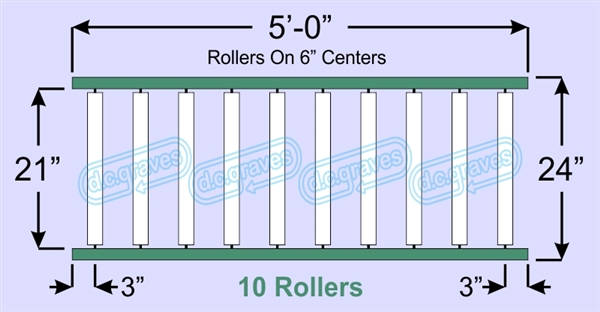 SR20-21-06-05, Steel Gravity Roller Conveyor