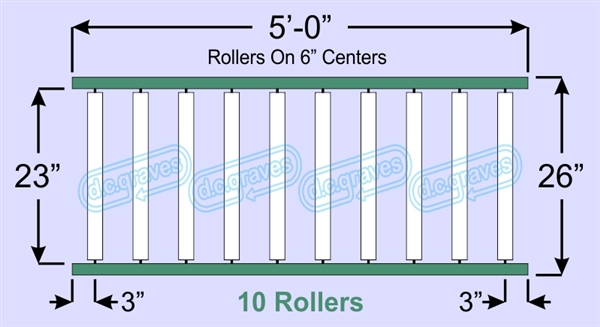 SR20-23-06-05, Steel Gravity Roller Conveyor