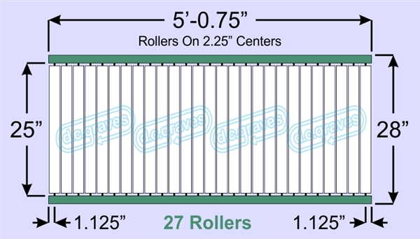 SR40-25-02-05, Steel Gravity Roller Conveyor