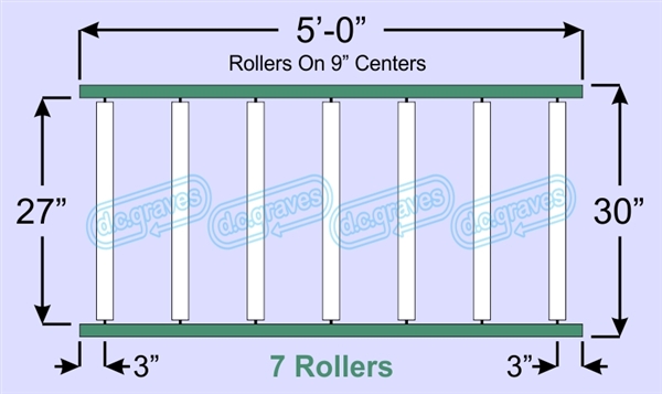 SR50-27-09-05, Steel Gravity Roller Conveyor