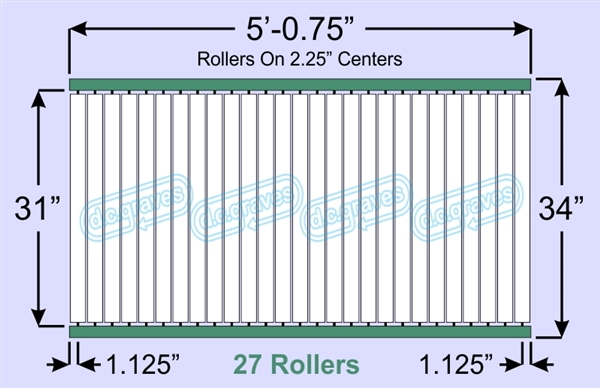 SR50-31-02-05, Steel Gravity Roller Conveyor