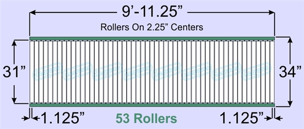 SR40-31-02-10, Steel Gravity Roller Conveyor
