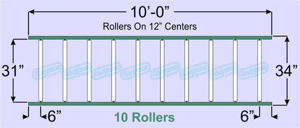 SR20-31-12-10, Steel Gravity Roller Conveyor