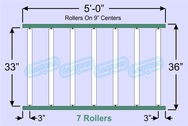 SR20-33-09-05, Steel Gravity Roller Conveyor