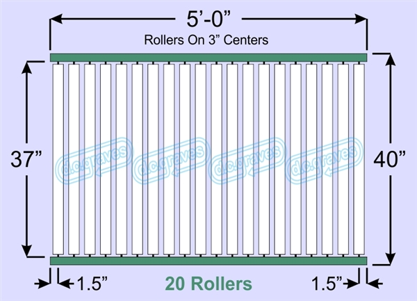 SR20-37-03-05, Steel Gravity Roller Conveyor