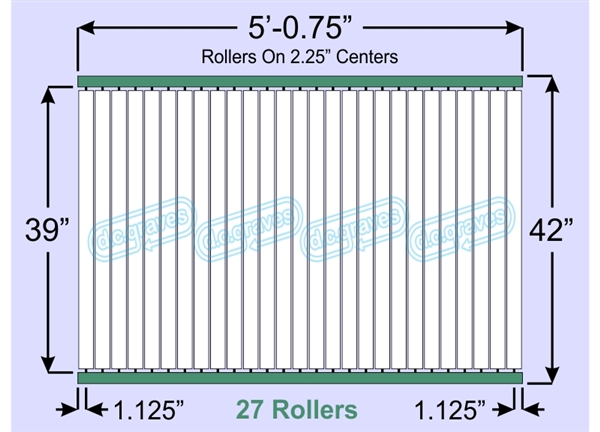 SR40-39-02-05, Steel Gravity Roller Conveyor