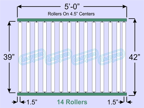 SR40-39-04-05, Steel Gravity Roller Conveyor