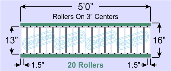 SR60-13-03-05, Steel Gravity Roller Conveyor