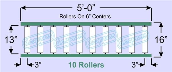 SR60-13-06-05, Steel Gravity Roller Conveyor