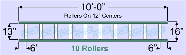 SR60-13-12-10, Steel Gravity Roller Conveyor