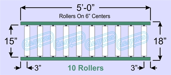 SR60-15-06-05, Steel Gravity Roller Conveyor