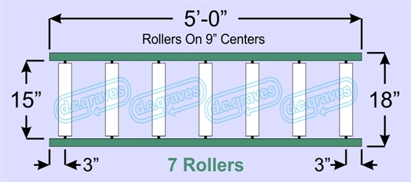 SR60-15-09-05, Steel Gravity Roller Conveyor