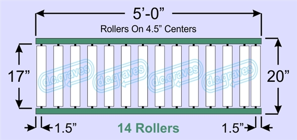 SR60-17-04-05, Steel Gravity Roller Conveyor