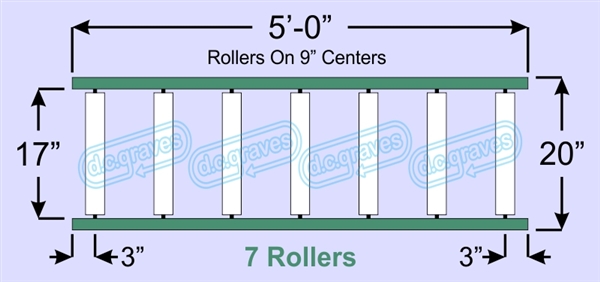 SR60-17-09-05, Steel Gravity Roller Conveyor