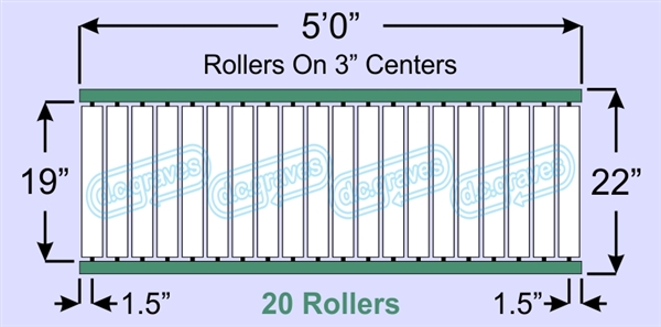 SR60-19-03-05, Steel Gravity Roller Conveyor