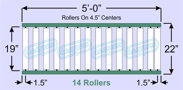 SR60-19-04-05, Steel Gravity Roller Conveyor
