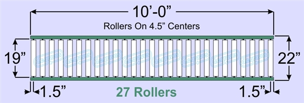 SR60-19-04-10, Steel Gravity Roller Conveyor